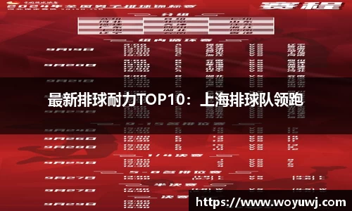 最新排球耐力TOP10：上海排球队领跑
