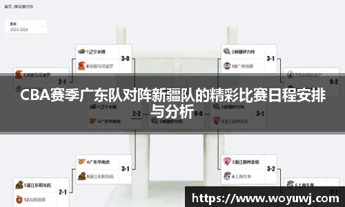 CBA赛季广东队对阵新疆队的精彩比赛日程安排与分析